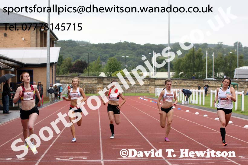 Womens under-20s 200 metres, EAP International Combined Events, Hexham Northumberland. Photo: David T. Hewitson/Sports for All Pics